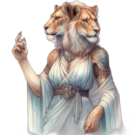 jewelry, dress, staff, animal, fantasy art, concept art, watercolor, pixel art transparent PNG cut-out