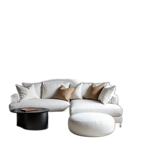 furniture, 3d render, photorealistic, concept art, monochrome, earth tones, dark, modern transparent PNG cut-out