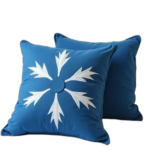 photorealistic, blue, pair, pillows transparent PNG cut-out