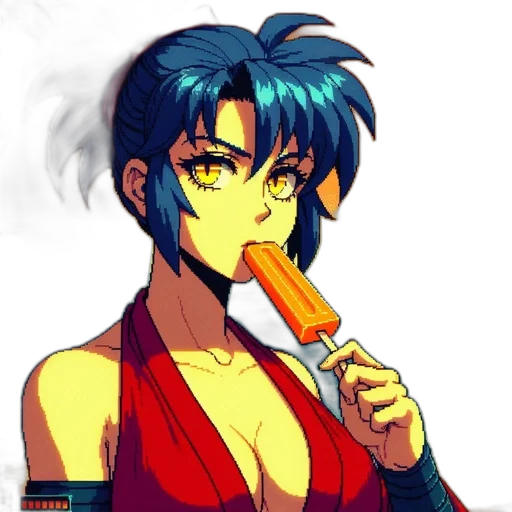 staff, weapon, anime, vaporwave, pixel art, cyberpunk, neon lights, fire transparent PNG cut-out