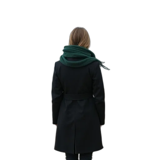jacket, staff, hat, dress, 3d render, snow, fog, dark transparent PNG cut-out
