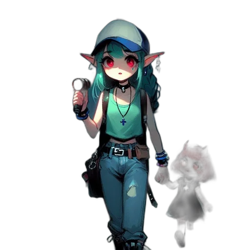 staff, creature, concept art, fantasy art, pixel art, 3d render, green, pastel transparent PNG cut-out