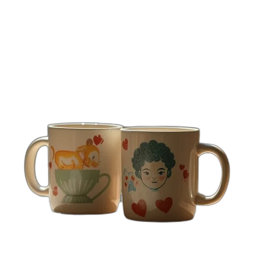 jewelry, photorealistic, 3d render, oil painting, love, autistic, brothers, mugs transparent PNG cut-out