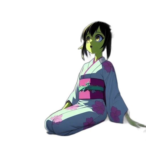 creature, jacket, dress, staff, concept art, anime, fantasy art, cartoon transparent PNG cut-out