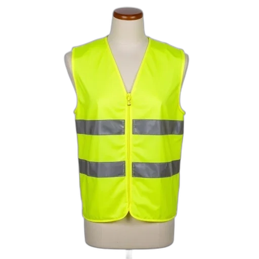 jacket, neon, bright, yellow, high-visibility, vest, reflective, stripes transparent PNG cut-out
