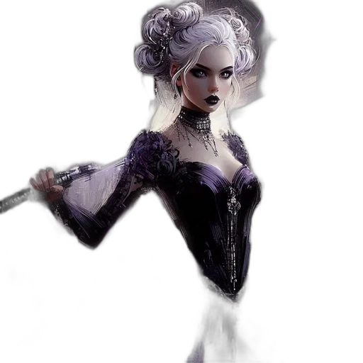 staff, dress, crown, mask, fantasy art, concept art, comic book art, photorealistic transparent PNG cut-out