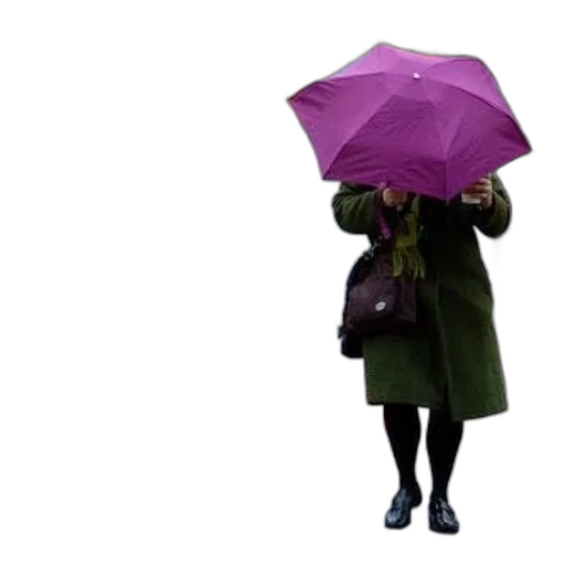 umbrella, jacket, hat, dress, photorealistic, 3d render, concept art, rain transparent PNG cut-out
