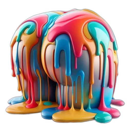 furniture, food, hat, mask, 3d render, photorealistic, colorful, neon transparent PNG cut-out