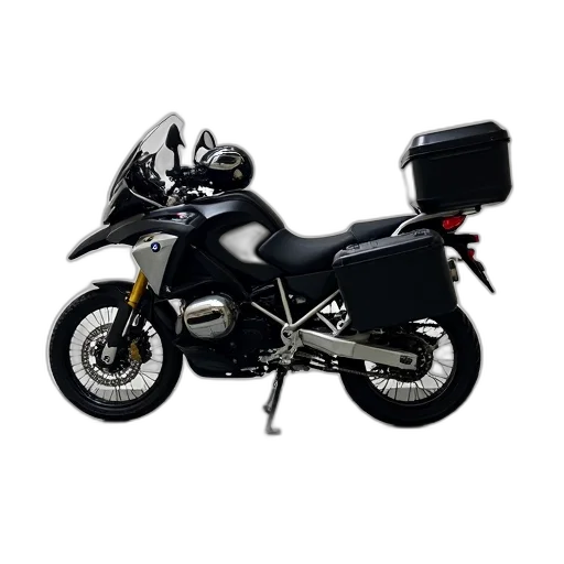 3d render, concept art, black, bmw, motorcycle, sidecar, parked, tiled transparent PNG cut-out