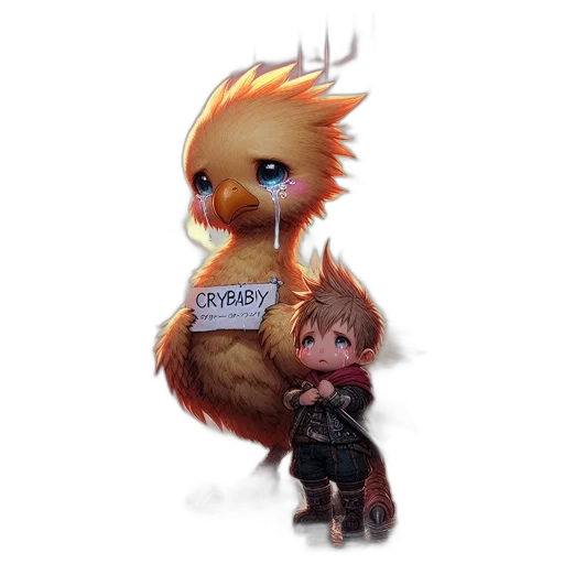 creature, animal, concept art, fantasy art, pixel art, 3d render, boy, holds transparent PNG cut-out