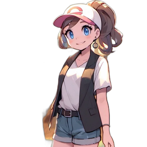 hat, staff, jacket, creature, anime, concept art, pixel art, cartoon transparent PNG cut-out