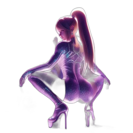 dress, shoes, robot, hair, concept art, cyberpunk, 3d render, fantasy art transparent PNG cut-out