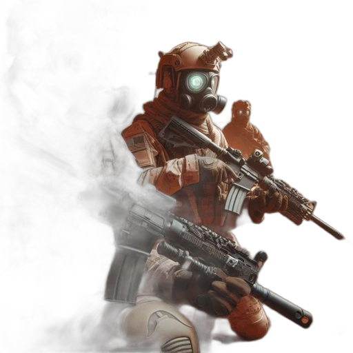 weapon, robot, concept art, 3d render, pixel art, fantasy art, fog, outer space transparent PNG cut-out
