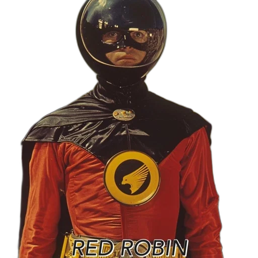 robot, mask, jacket, concept art, comic book art, red, superhero, wearing transparent PNG cut-out