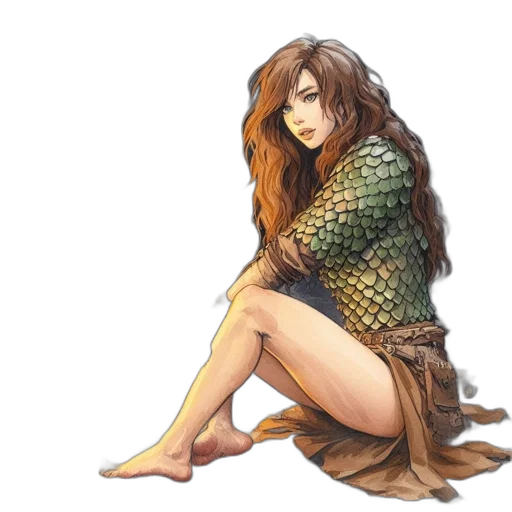 dress, fantasy art, concept art, pixel art, watercolor, earth tones, golden, green transparent PNG cut-out