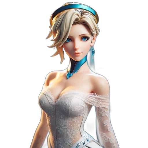 dress, staff, concept art, fantasy art, 3d render, pixel art, blue, pastel transparent PNG cut-out