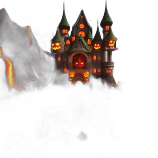 concept art, fantasy art, 3d render, pixel art, fog, fire, snow, during transparent PNG cut-out