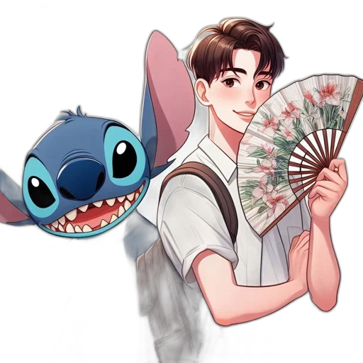 staff, creature, anime, concept art, cartoon, fantasy art, underwater, two transparent PNG cut-out