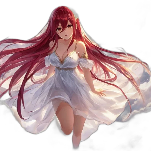 dress, anime, pixel art, concept art, fantasy art, red, animated, female transparent PNG cut-out