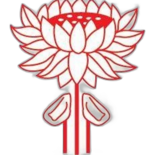 staff, flower, crown, jewelry, 3d render, red, outline, lotus transparent PNG cut-out