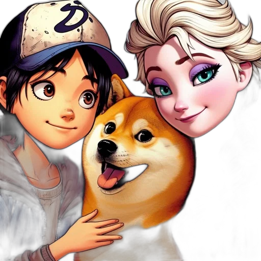 cartoon, anime, photorealistic, comic book art, snow, three, animated, characters transparent PNG cut-out