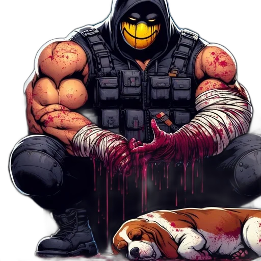 animal, comic book art, cyberpunk, concept art, pixel art, urban, setting, hooded transparent PNG cut-out