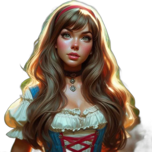 dress, face, crown, jewelry, fantasy art, concept art, photorealistic, oil painting transparent PNG cut-out