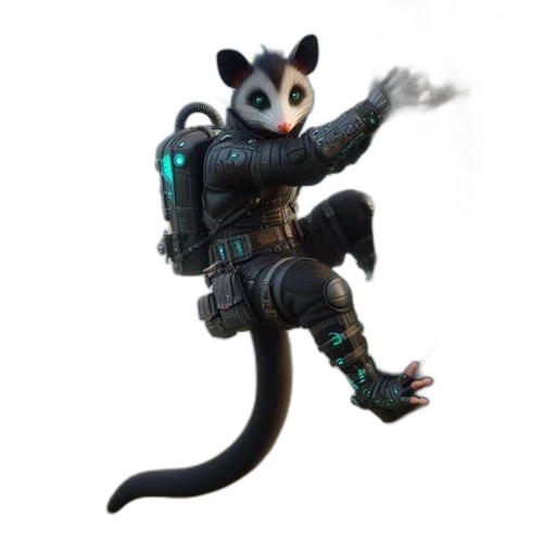 animal, staff, creature, robot, concept art, 3d render, fantasy art, cyberpunk transparent PNG cut-out