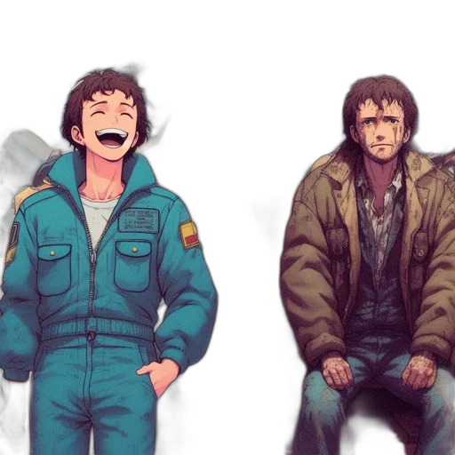 jacket, concept art, comic book art, pixel art, anime, outer space, blue, pastel transparent PNG cut-out