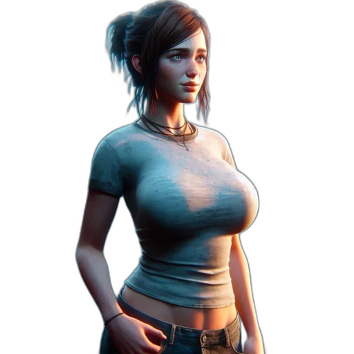 dress, jacket, weapon, face, concept art, pixel art, 3d render, fantasy art transparent PNG cut-out