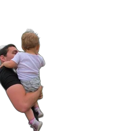 creature, man, holds, child, watch, elephant, zoo transparent PNG cut-out