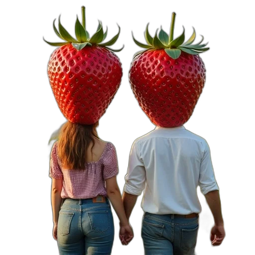 crown, food, hat, photorealistic, 3d render, man, woman, walking transparent PNG cut-out