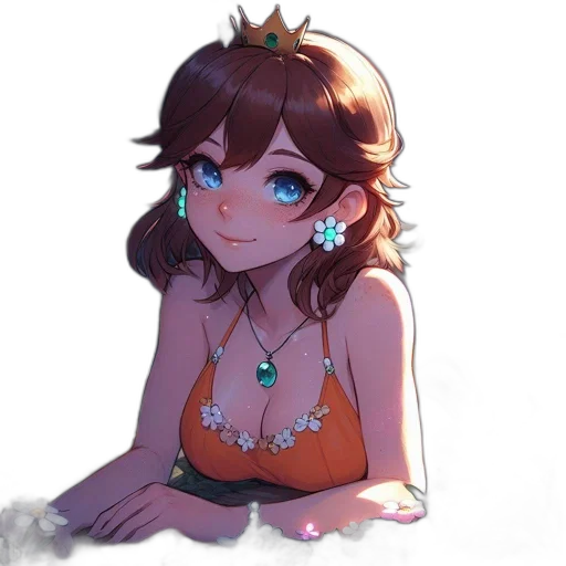 crown, jewelry, dress, creature, pixel art, anime, concept art, fantasy art transparent PNG cut-out