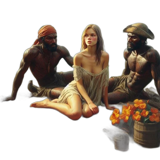 mask, concept art, fantasy art, photorealistic, oil painting, forest, fire, underwater transparent PNG cut-out