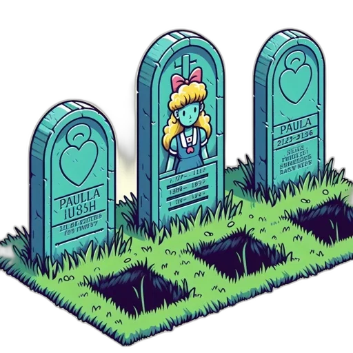 pixel art, vaporwave, concept art, comic book art, pastel, neon, graveyard, scene transparent PNG cut-out