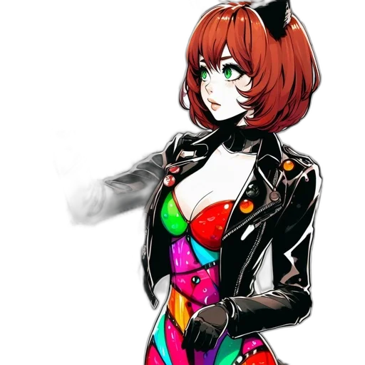 jacket, dress, staff, robot, concept art, pixel art, cyberpunk, anime transparent PNG cut-out
