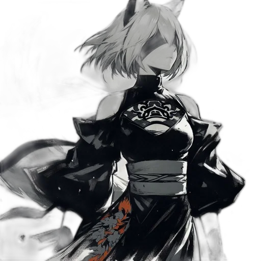 dress, mask, weapon, staff, concept art, fantasy art, anime, watercolor transparent PNG cut-out