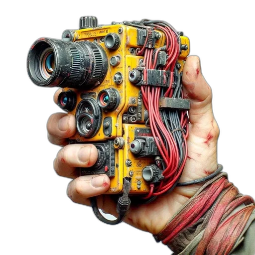 weapon, robot, staff, jewelry, cyberpunk, 3d render, photorealistic, concept art transparent PNG cut-out