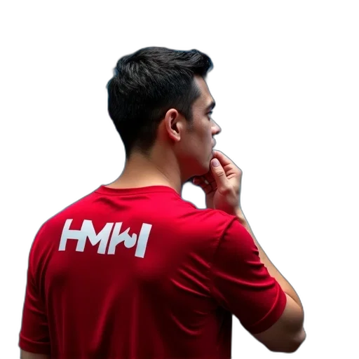 staff, hair, red, man, short, wearing, shirt, white transparent PNG cut-out