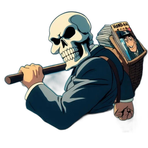 weapon, staff, mask, comic book art, concept art, cartoon, pixel art, animated transparent PNG cut-out