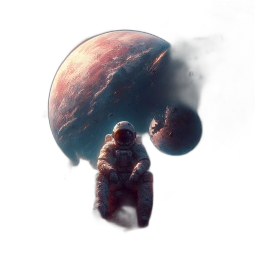 robot, creature, face, concept art, fantasy art, pixel art, 3d render, outer space transparent PNG cut-out
