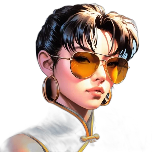 jacket, face, comic book art, cyberpunk, concept art, photorealistic, golden, pastel transparent PNG cut-out