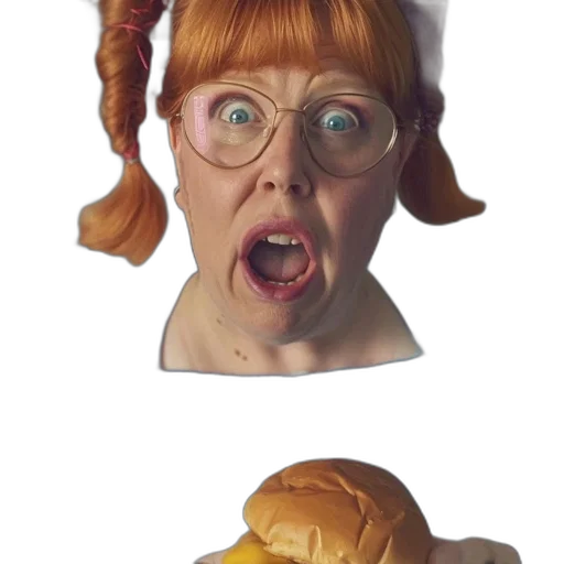 face, food, mask, creature, photorealistic, 3d render, concept art, woman transparent PNG cut-out