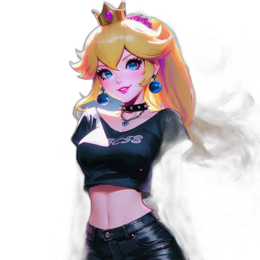 dress, crown, staff, concept art, fantasy art, anime, pixel art, dark transparent PNG cut-out