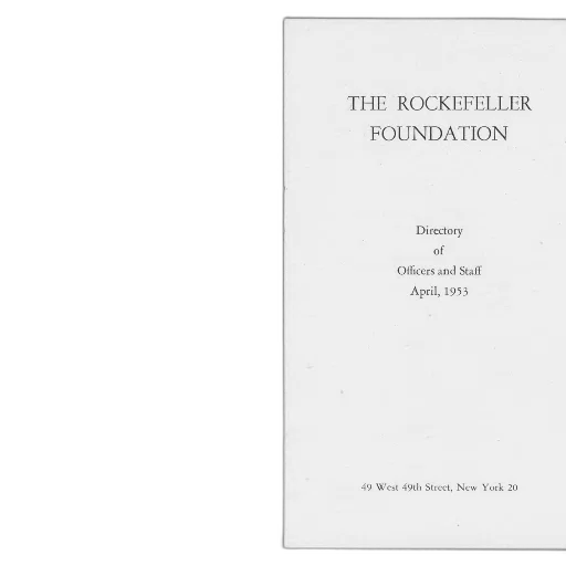 rockefeller, foundation, directory, officers, staff, april, 1953 transparent PNG cut-out