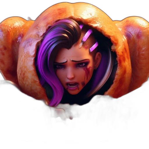 food, face, creature, hair, photorealistic, concept art, fantasy art, 3d render transparent PNG cut-out