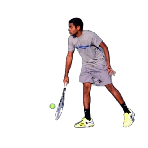 staff, photorealistic, 3d render, man, grey, shirt, shorts, playing transparent PNG cut-out