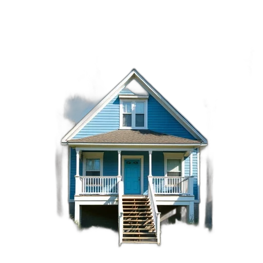 building, furniture, 3d render, photorealistic, concept art, watercolor, blue, pastel transparent PNG cut-out