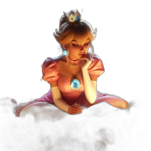 crown, dress, staff, concept art, fantasy art, pixel art, 3d render, fire transparent PNG cut-out