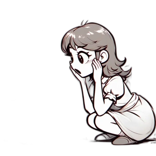 dress, face, hair, staff, cartoon, concept art, anime, pixel art transparent PNG cut-out